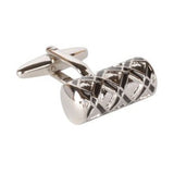 Silver & Black Cylinder Cufflinks