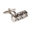 Silver & Black Cylinder Cufflinks