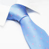 Blue & Pink Polka Dot Woven Silk Tie