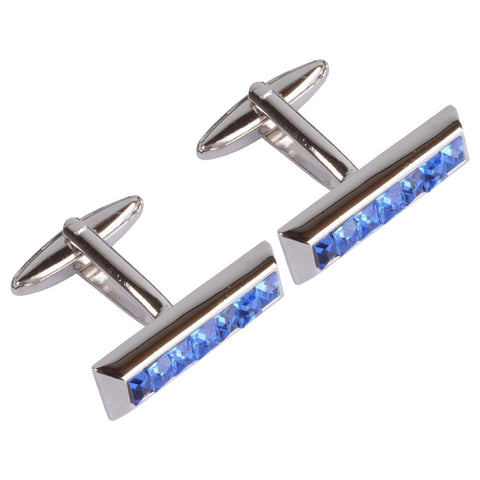 Blue Crystal Bar Cufflinks