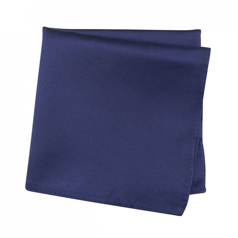 Plain Navy Silk Handkerchief