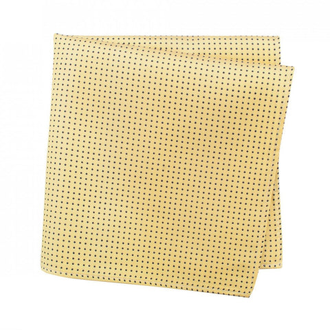 Yellow Neat Pin Dot Silk Handkerchief