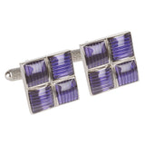 Four Squared Purple Cufflinks