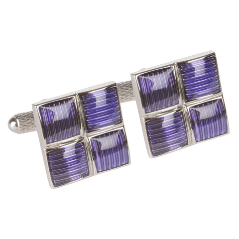 Four Squared Purple Cufflinks