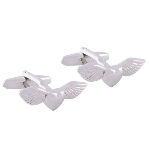 Silver Heart Wing Cufflinks