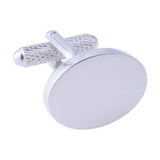 Silver Plated Oval Cufflinks