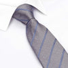 Grey Classic Textured Silk Club Stripe Tie