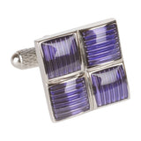 Four Squared Purple Cufflinks