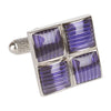Four Squared Purple Cufflinks