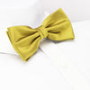 Pre-Tied Plain Gold Silk Bow Tie