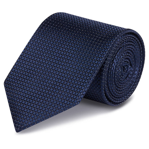 Blue Micro Square Woven Silk Tie