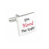 Give Blood Play Rugby Cufflinks