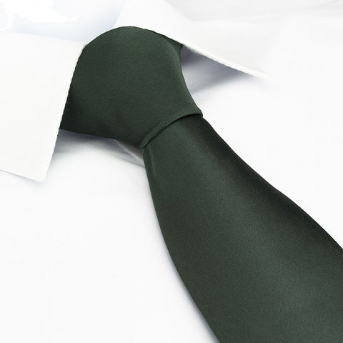 Plain Dark Green Silk Tie