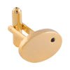 Golden Oval Black Crystal Cufflinks