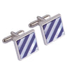 Mother of Pearl and Blue Striped Cufflinks
