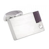 Brushed Rhodium Cufflinks with Crystal & Purple Stone