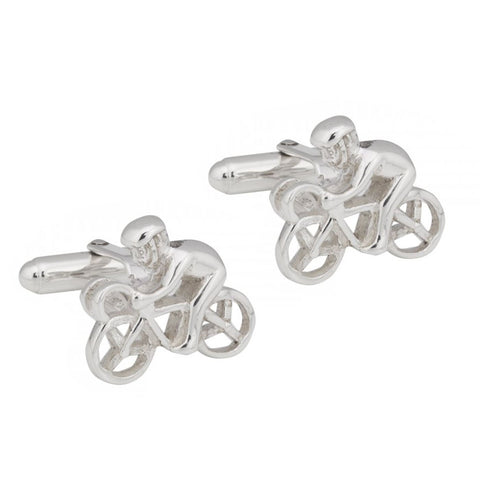 Sterling Silver Cycling Cufflinks