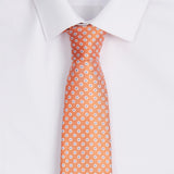 Orange & Blue Classic Oxford Spot Silk Tie