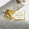 Engraved Cufflinks, Gold Plated Square