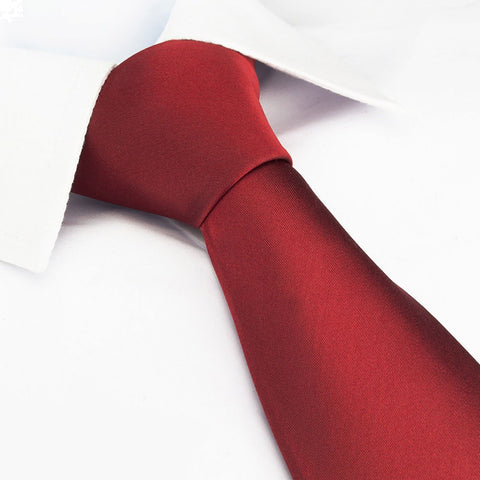 Plain Red Silk Tie