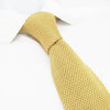 Gold Knitted Square Cut Silk Tie