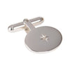 Sterling Silver Diamond Oval Cufflinks