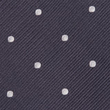 Charcoal Grey Polka Dot Silk Tie