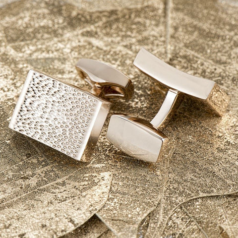 Chunky Rose Gold Ridged Cufflinks