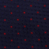 Navy & Red Classic Textured Spot Silk Tie