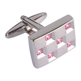 Rose Crystal Stone Cufflinks