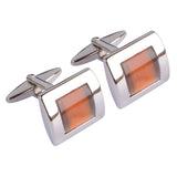 Orange centred squared Cufflinks