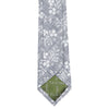 Grey Printed Floral Slim Tie