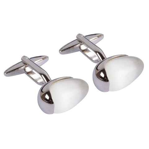 White Gem Egg Cufflinks