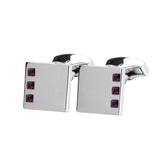 Amethyst Swarvoski Crystal Square Cufflinks (Engraved)