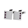 Amethyst Swarvoski Crystal Square Cufflinks (Engraved)