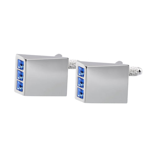 Blue Crystal Wedge Cufflinks