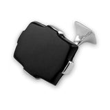Sterling Silver Large Rectangular Onyx Cufflinks