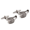 Rhodium Plated Trumpet Cufflinks
