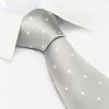 Silver Polka Dot Woven Silk Tie