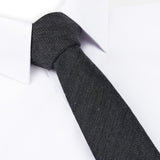 Charcoal Herringbone Textured Slim Tie