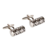 Silver & Black Cylinder Cufflinks