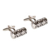 Silver & Black Cylinder Cufflinks