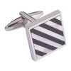 Black and Mother of Pearl Striped Square Cufflinks