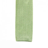 Pale Green Knitted Square Cut Silk Tie