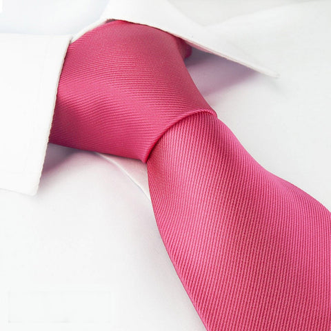 Plain Fuchsia Woven Silk Tie