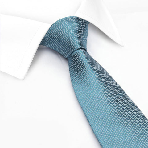 Turquoise Herringbone Silk Tie