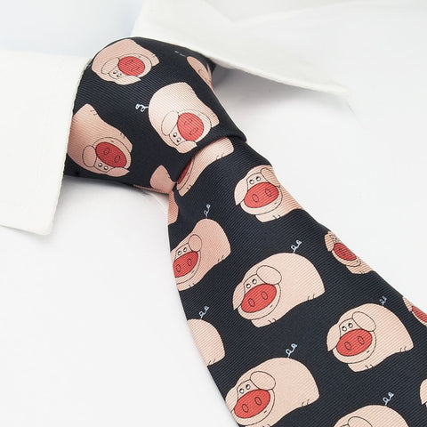 Cartoon Pig Silk Tie