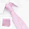 Classic Pink Paisley Slim Silk Tie & Handkerchief Set