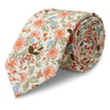 White Printed Floral Cotton Slim Tie