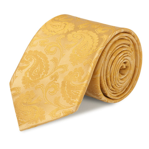 Classic Gold Paisley Silk Tie